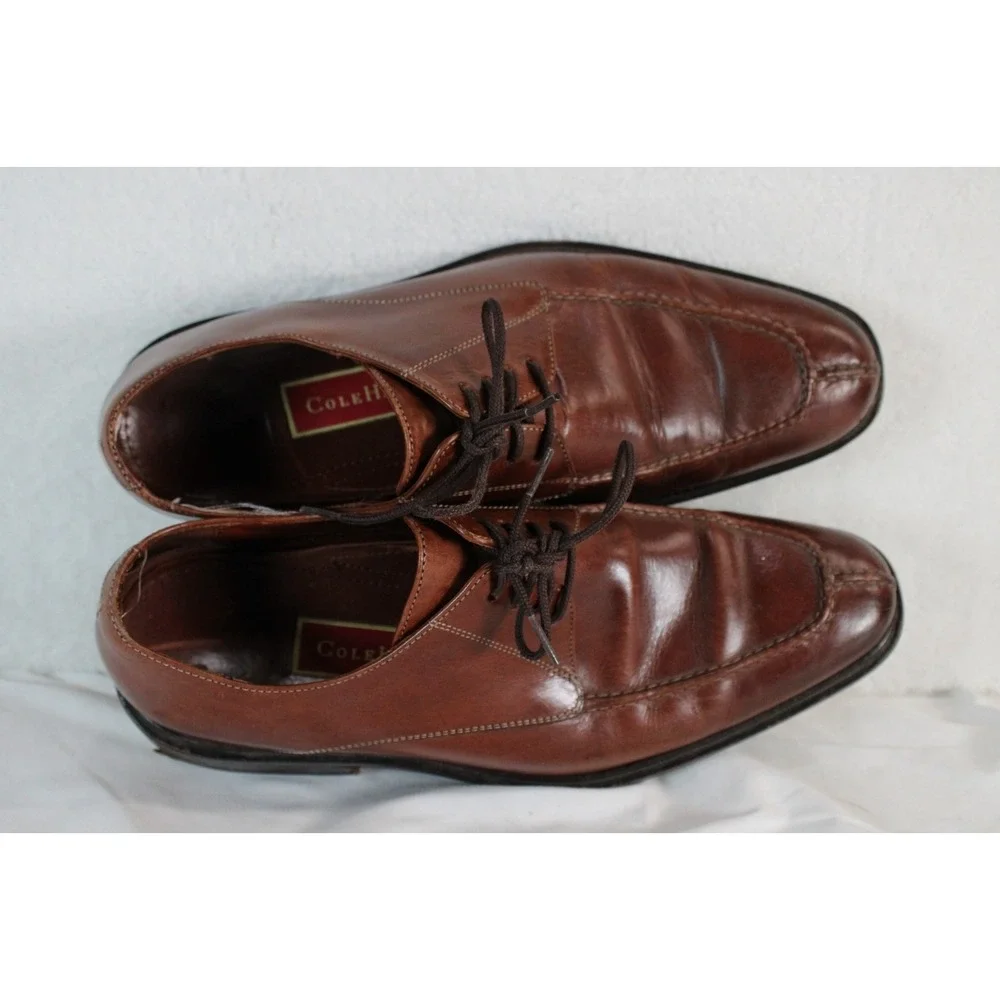 Cole Haan Mens Brown Leather Moc‎ Toe Derby Shoes N Air 9 M 762785